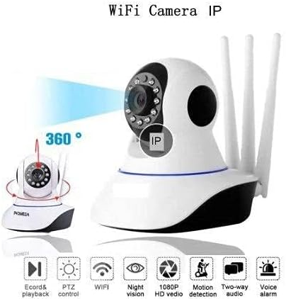 câmera iP robô 3 antenas wifi visão noturna full HD 360º microfone áudio babá eletrônica robozinho sem fio